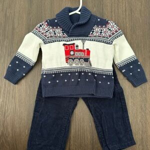 Janie and Jack Navy and Cream Kids Matching Set